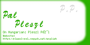 pal pleszl business card